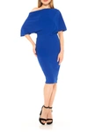 Alexia Admor Olivia Draped One-shoulder Dress In Cobalt