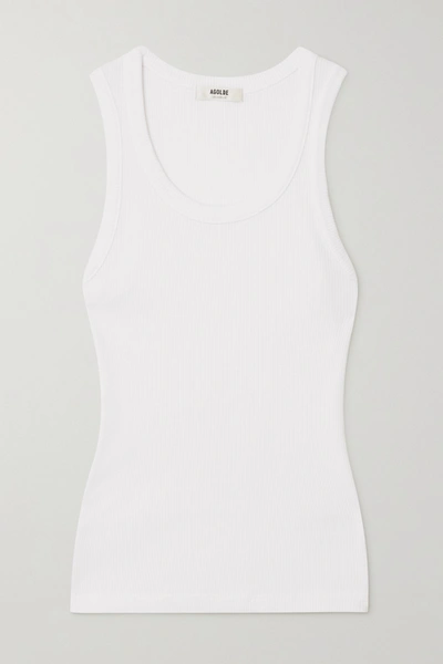 AGOLDE POPPY RIBBED STRETCH ORGANIC COTTON AND LYOCELL-BLEND JERSEY TANK