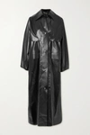 KASSL EDITIONS REVERSIBLE CONVERTIBLE VINYL TRENCH COAT