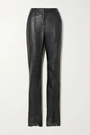 DE LA VALI THE BLUES VEGAN LEATHER STRAIGHT-LEG PANTS