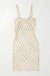 AREA CRYSTAL-EMBELLISHED CHAINMAIL MIDI DRESS