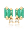 SUZANNE KALAN FIREWORKS 18KT GOLD EARRINGS WITH EMERALDS AND DIAMONDS,P00517613