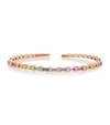 Suzanne Kalan Rainbow Fireworks 18kt Rose Gold Bracelet With Emeralds In Rose Gold