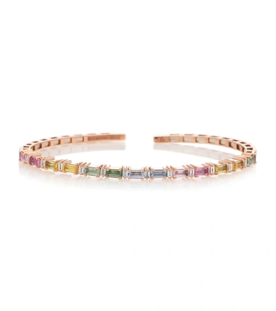 Suzanne Kalan Rainbow Fireworks 18kt Rose Gold Bracelet With Emeralds