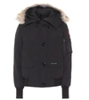 Canada Goose Chilliwack Black Fur-trimmed Arctic-tech Jacket In Blue