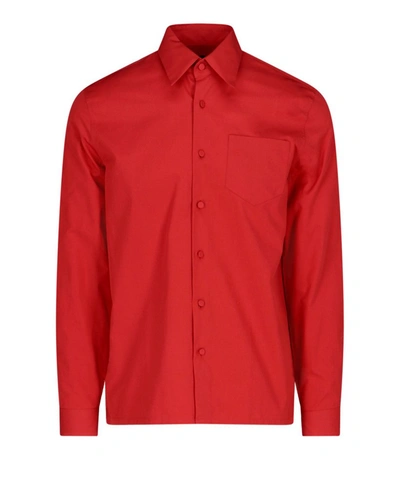Prada Men's  Red Cotton Shirt