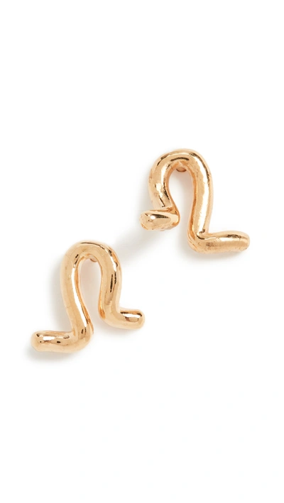 Agmes Twist Studs In Gold Vermeil