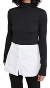 Theory 'mirzi' Rib Knit Merino Wool Sweater In Charcoal