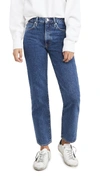 Slvrlake + Net Sustain London Distressed High-rise Straight-leg Jeans In Come To Pass
