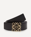 Loewe Anagram-buckle Reversible Leather Belt In Black