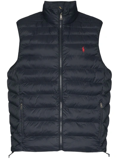 Polo Ralph Lauren Quilted Recycled Nylon Primaloft Gilet In Charcoal Grey