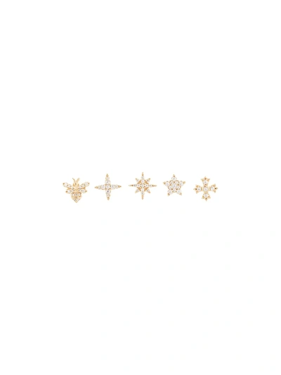 Apm Monaco Wonderland Small Assorted Stud Set In Gold