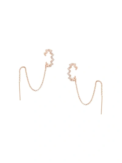Apm Monaco Up And Down Long Cuff Drop Earrings In Gold