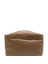 Kassl Editions Oil Brown Padded Coated Clutch In Brown