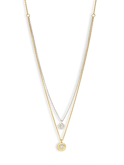 Gurhan Delicate 22k Yellow Gold, 18k White Gold & Diamond Multi-strand Necklace