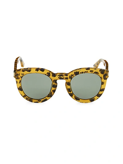 Saint Laurent Avana 47mm Leopard-print Pantos Sunglasses