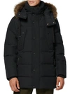 Andrew Marc Men's Gattaca Faux Fur-trim Down-blend Parka In Ink