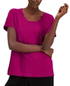 Eileen Fisher Organic Cotton T-shirt, Available In Regular & Petite Sizes In Cerise