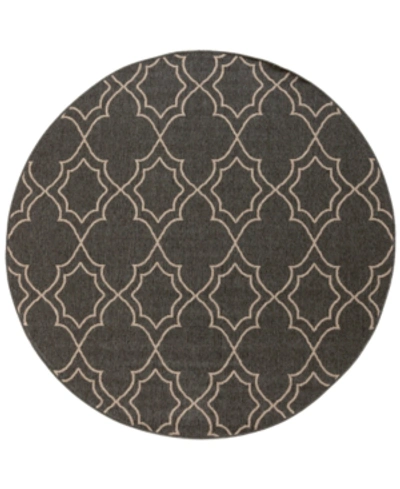 Surya Alfresco Alf-9590 Black 5'3" Round Area Rug, Indoor/outdoor