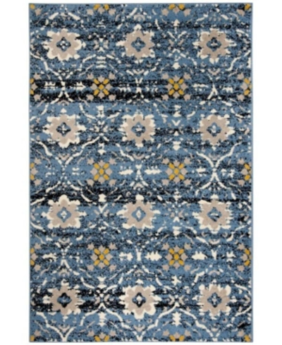 Safavieh Amsterdam Blue And Creme 4' X 6' Outdoor Area Rug