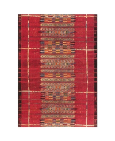 Liora Manne Marina Tribal Stripe 3'3" X 4'11" Outdoor Area Rug In Red