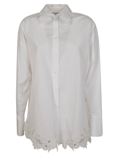 Ermanno Scervino Floral Collar Shirt In White