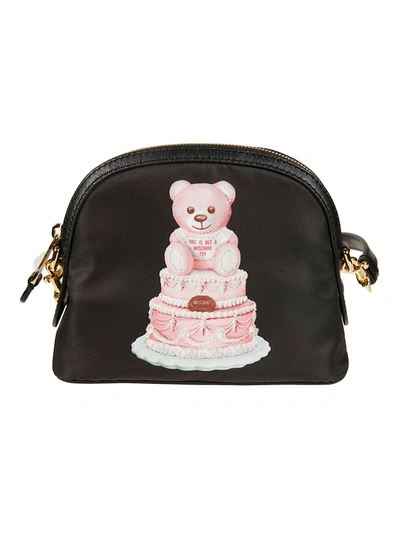 Moschino This Is Not A Toy Bear T-shirt Shoulder Bag In Black