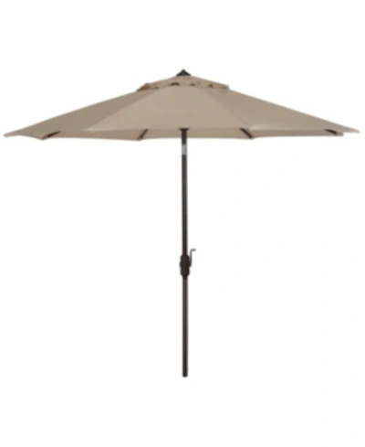 Safavieh Ortega 9' Auto Tilt Crank Umbrella In Beige