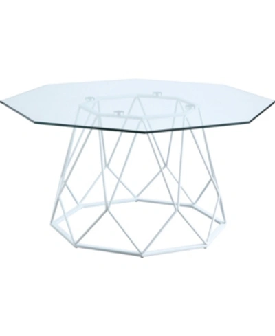 Furniture Of America Trystance Glass Top Coffee Table In White