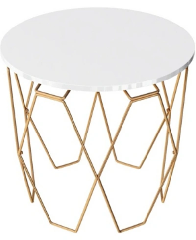 Furniture Of America Biancah Round End Table In White