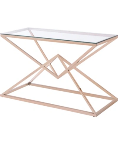 Furniture Of America Triala Glass Top Console Table In Gold-tone