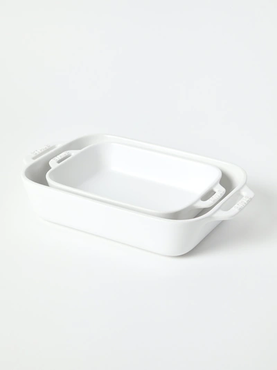 Staub 2-piece Rectangular Baking Dish Set In White
