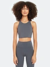 Girlfriend Collective Topanga Criss Cross Sports Bra In Grey