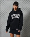 SUPERDRY WOMEN'S LIMITED EDITION CITY COLLEGE HOODIE BLACK / BLACK 2,2102622501383GI5096