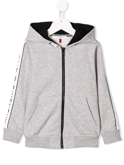 Givenchy Kids' Zip-up Hoodie In Grey