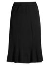 Misook Knee-length Flounce Skirt In Black