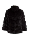 The Fur Salon Alison Sectioned Sable Fur Stand Collar Coat In Barguzin