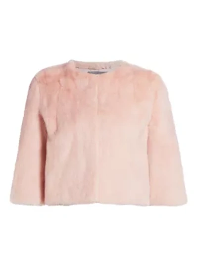 The Fur Salon Monique Lhuillier For  Collarless Mink Fur Jacket In Light Pink