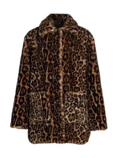 A.l.c Bolton Leopard Print Faux Fur Coat