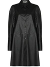 TIBI FAUX LEATHER SHIRT DRESS