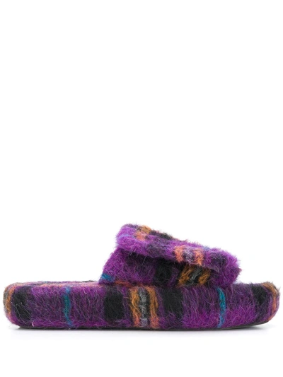 Natasha Zinko Purple Felted Wool Slippers