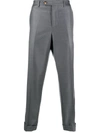 Brunello Cucinelli Lightweight Virgin Wool Flat Front Trousers In Grey