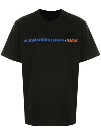 Sacai X Alexander Girard Crewneck T-shirt In Black