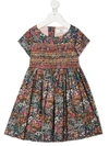 BONPOINT FLORAL PRINT DRESS WITH SMOCK AND EMBROIDERY DETAIL