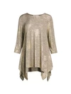 Caroline Rose Reflection Knit Swing Tunic In Gold