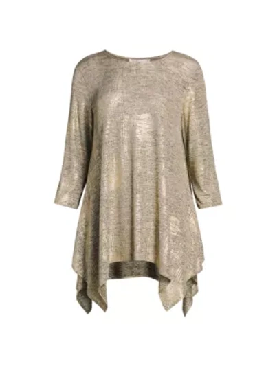 Caroline Rose Reflection Knit Swing Tunic In Gold