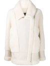 BLANCHA FUR-TRIM OVERSIZED JACKET