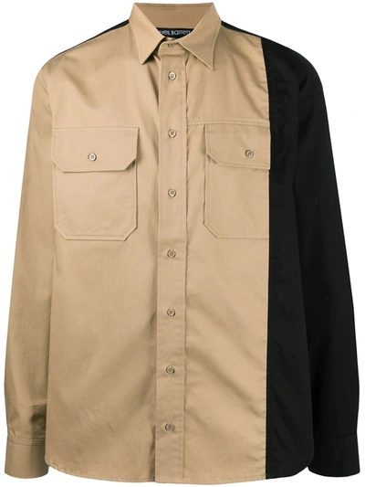 Neil Barrett Two-tone Buttoned Shirt In Neutrals