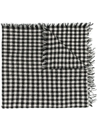 Faliero Sarti Paolo Check Print Scarf In Black