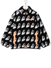 Stella Mccartney Ghost Print Zip-up Jacket In Black